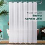 Inosoo Frosted Shower Curtain Liner, 72"x 72" PEVA Plastic Opaque Shower Curtain Liner, Waterproof Translucent Shower Liner with Magnets, Mold & Mildew Resistant