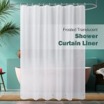 Inosoo Frosted Shower Curtain Liner, 72"x 72" PEVA Plastic Opaque Shower Curtain Liner, Waterproof Translucent Shower Liner with Magnets, Mold & Mildew Resistant
